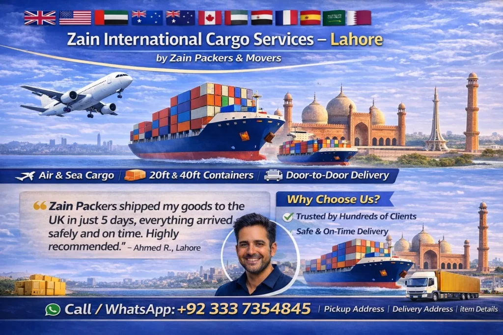 Zain International Cargo Services in Lahore Pakistan