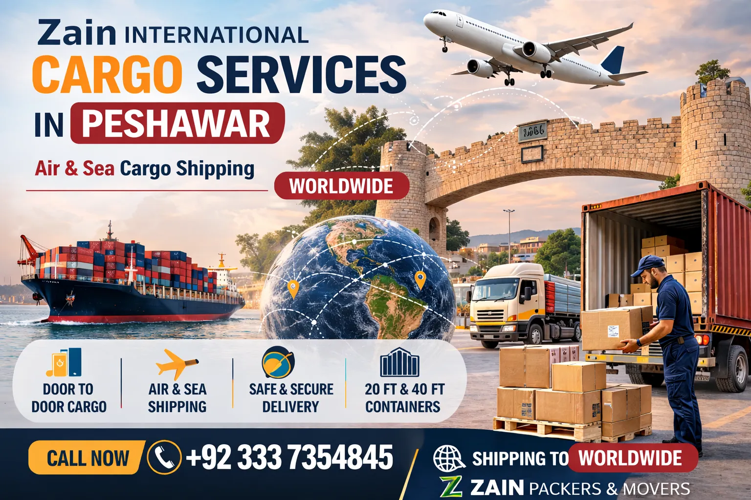 Zain International cargo services in Peshawar