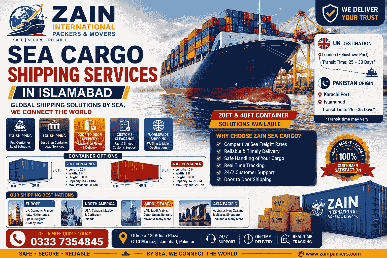 Zain International Sea Cargo Shipping Services In Islamabad